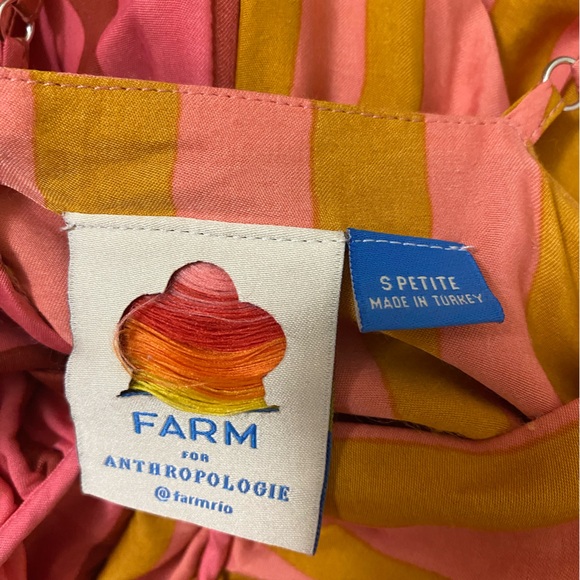 Farm Rio x Anthropologie Deep-V Mixed-Stripe Maxi Dress Small Petite - Picture 6 of 8